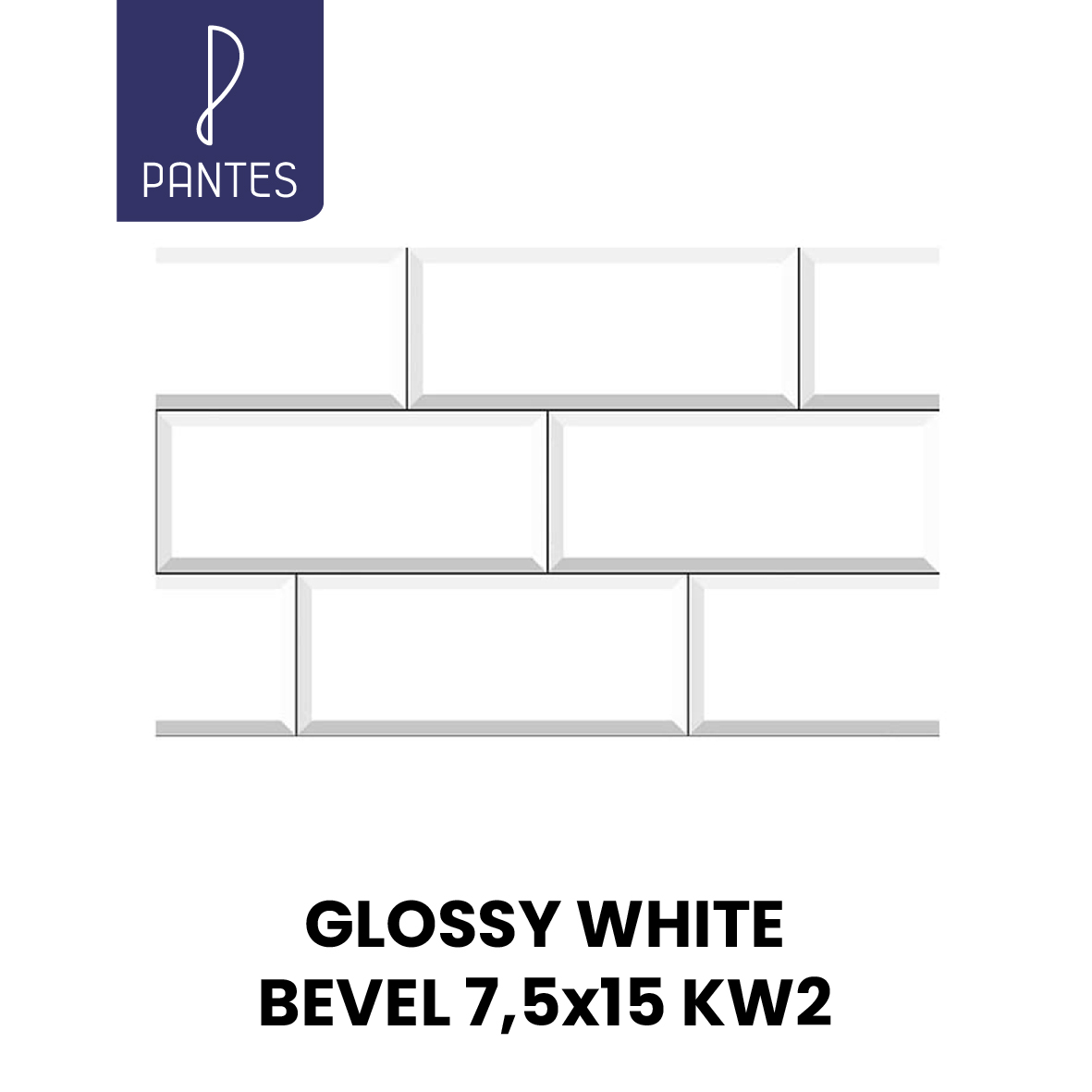 GLOSSY WHITE BEVEL 7,5X15 KW2