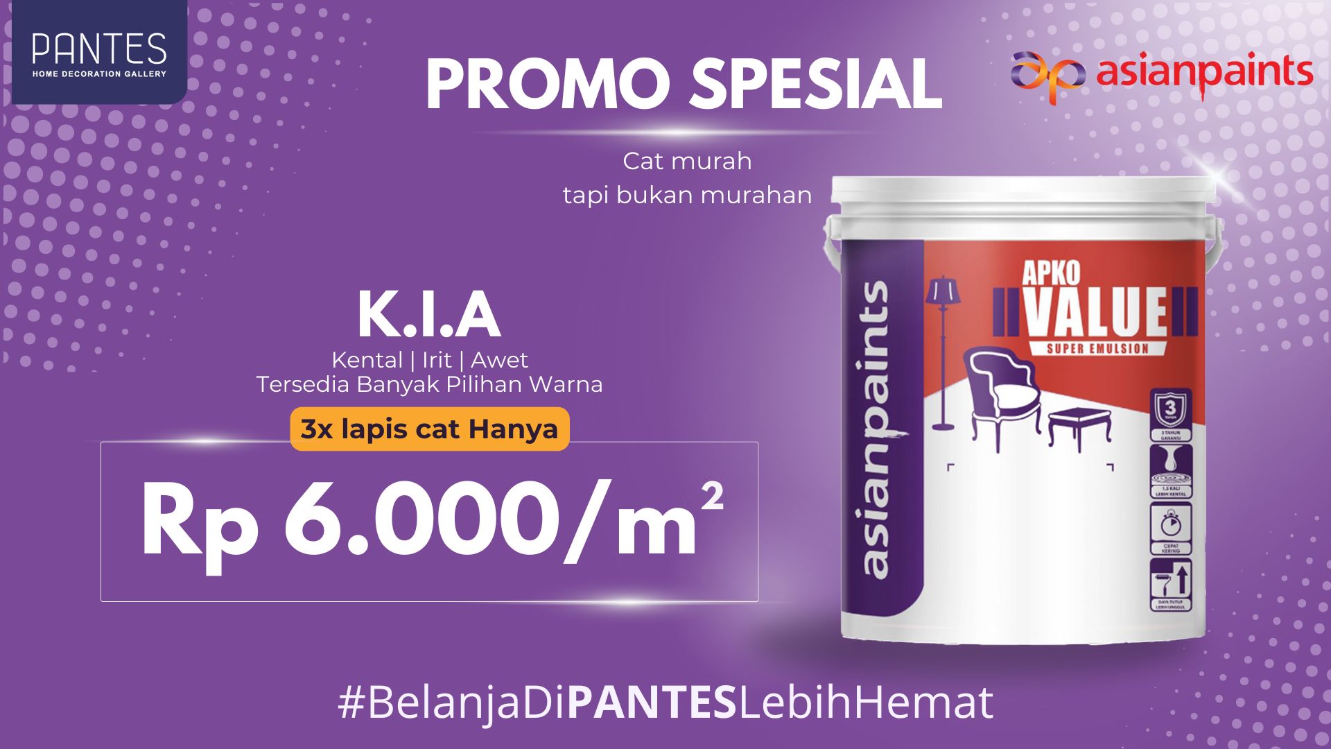 🎨 Promo Spesial dari Asian Paints: Cat 3 Lapis Mulai Dari 6.000 Rupiah! 🎨